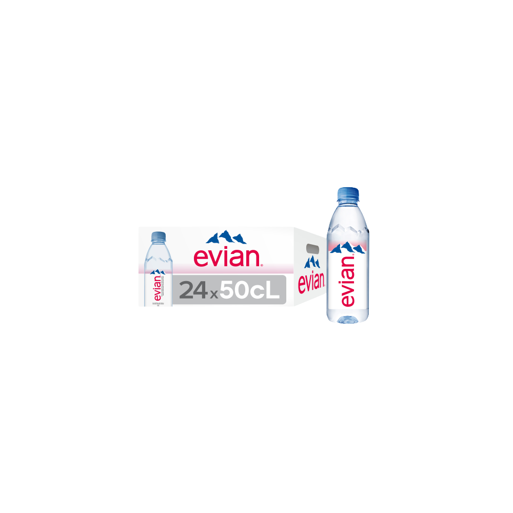 Eau minérale naturelle plate Evian Prestige- bouteille 50 cl - carton 24 x  500 millilitres pas cher