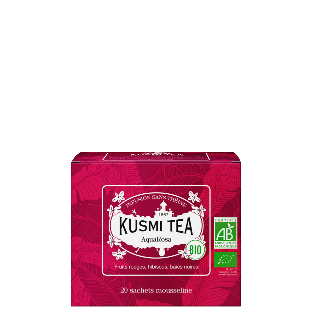 Kusmi Tea AquaRosa Bio - étui sachets mousseline - 48 gr, 20 Sachets