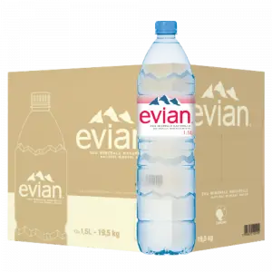EAU EVIAN - 20 bouteilles de 50 cl en verre consigné (consigne de 4,80 €  comprise dans le prix) SOURIRE DES SAVEURS, Cave Toulou