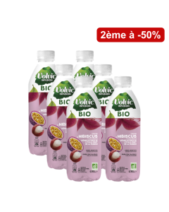 Lot de 2 Volvic Infusion Bio Hibiscus Litchi & Passion 6x75cl
