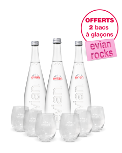 Offre spéciale evian 75 cL Verre x3 + 6 verres evian