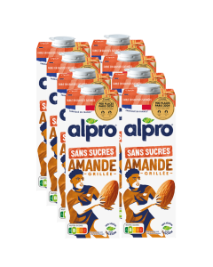 Alpro Boisson Amande Grillée Sans Sucre Lot 8x1L